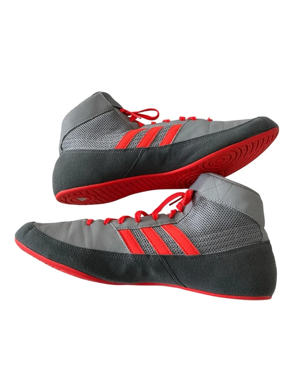 Adidas Mat Wizard 3 Men’s Wrestling Combat Sport Sz 12 Gray Solar Red Shoes